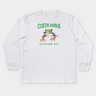 Costa Maya, Quintana Roo, Mexico Red-eyed Tree Frog Kids Long Sleeve T-Shirt